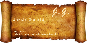 Jakab Gerold névjegykártya